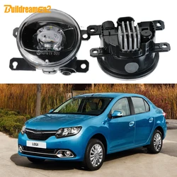 2 Pieces LED Lens Fog Light Assembly For Dacia Renault Logan 2004-2023 30W H11 Adjustable Car Front Bumper Fog Lamp High Bright