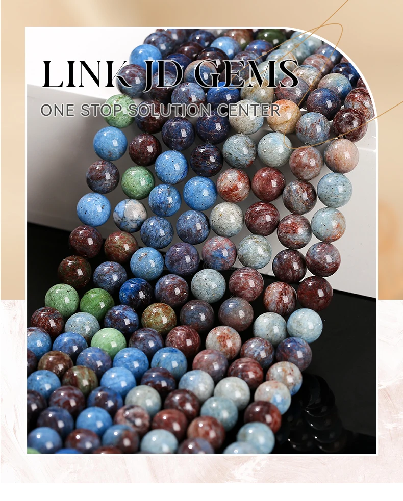 4 6 8 10mm Natürliche Blaue Steinperlen Runde Lose Abstandsperlen Edelsteinperlen Schmuckherstellung DIY Armband Halskette Zubehör Großhandel – Detail 1