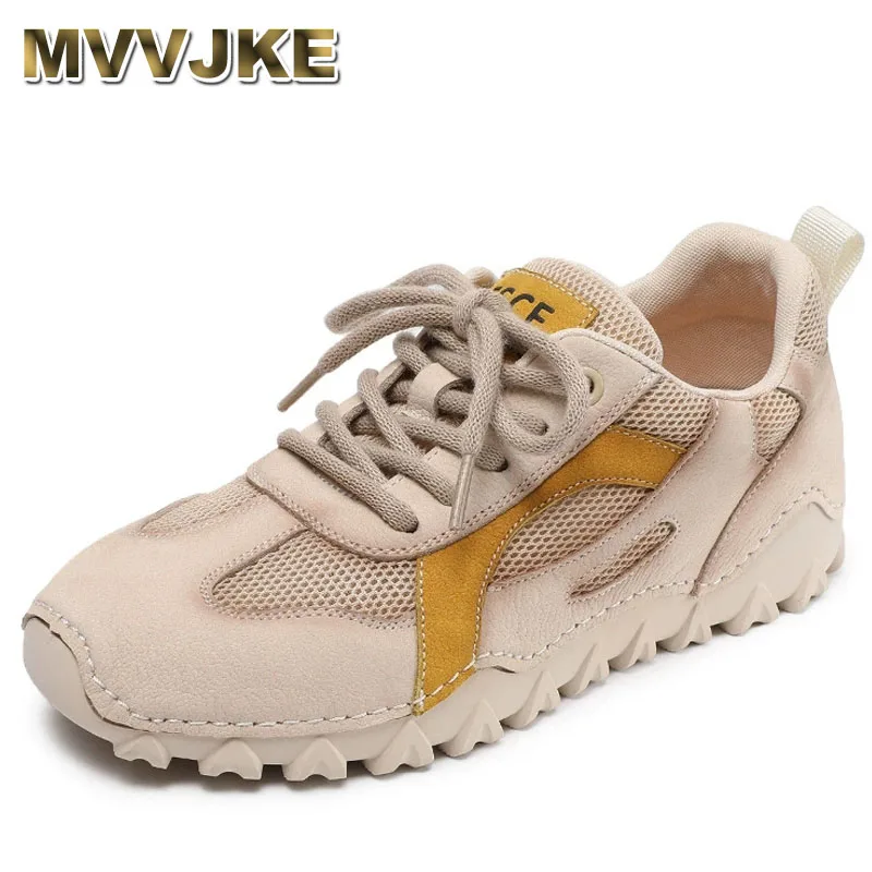 

3.5cm Air Mesh Synthetic Leather Comfy Flats Vulcanize Loafer Women Rubber Breathable Platform Wedge Summer Chunky Heels Shoes