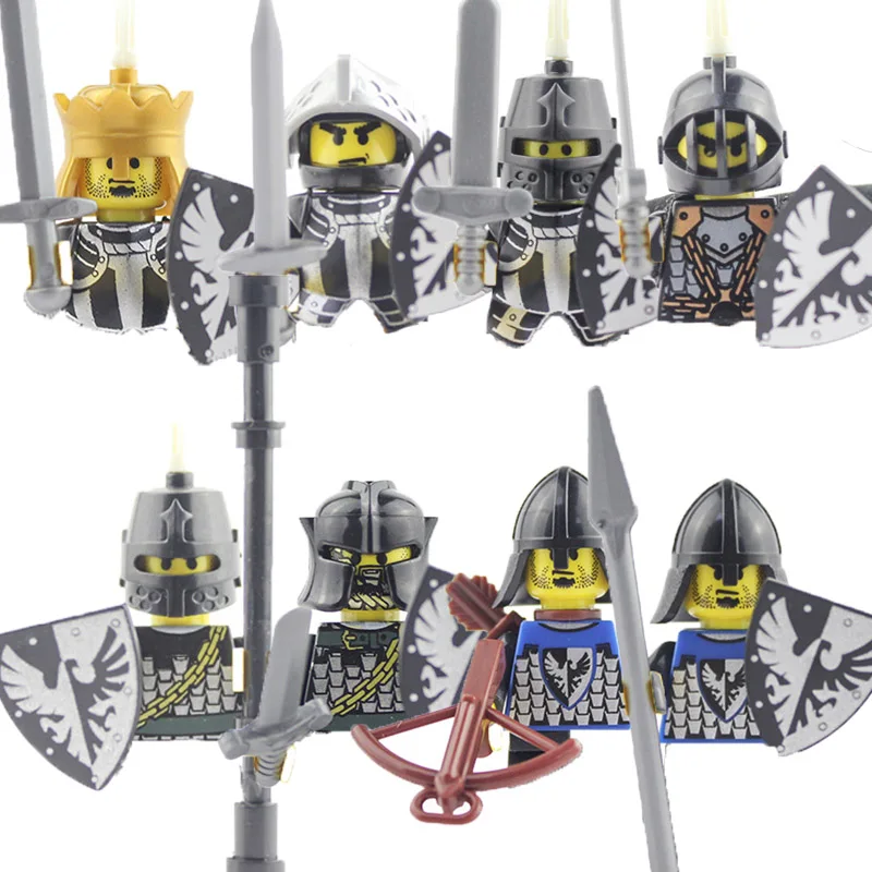 Military Medieval Building Blocks Anime Solider Figures Gifts Toys Weapon Guns Red Lion Blue Lion Shadow Knight Imperial Navy