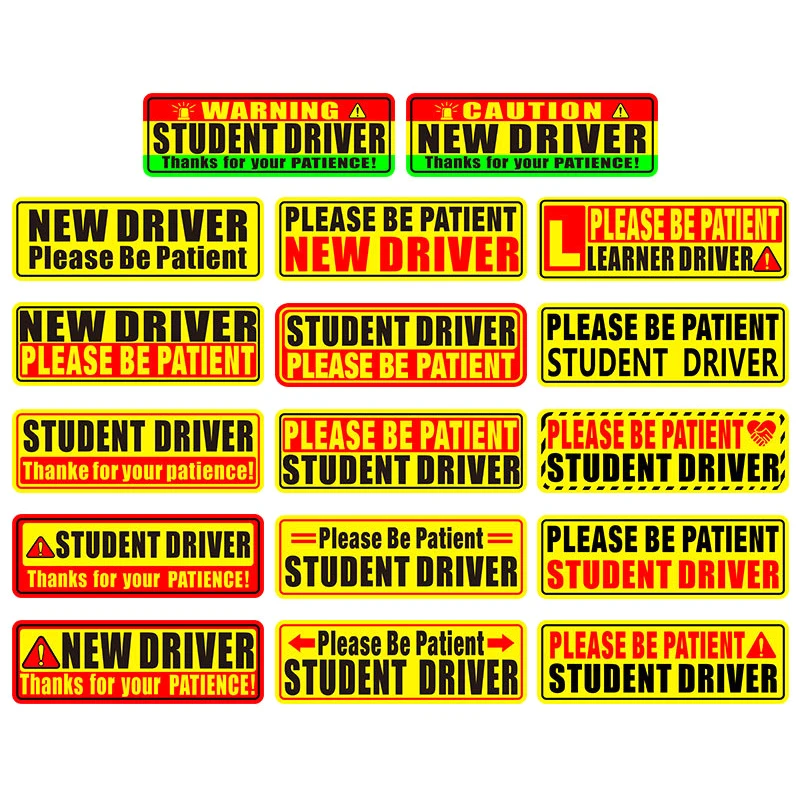 Novice Intern Driver Car Stickers Magnetic Reflective Tape Novice Car Sticker Logo Driver Magnet Sticker For Car