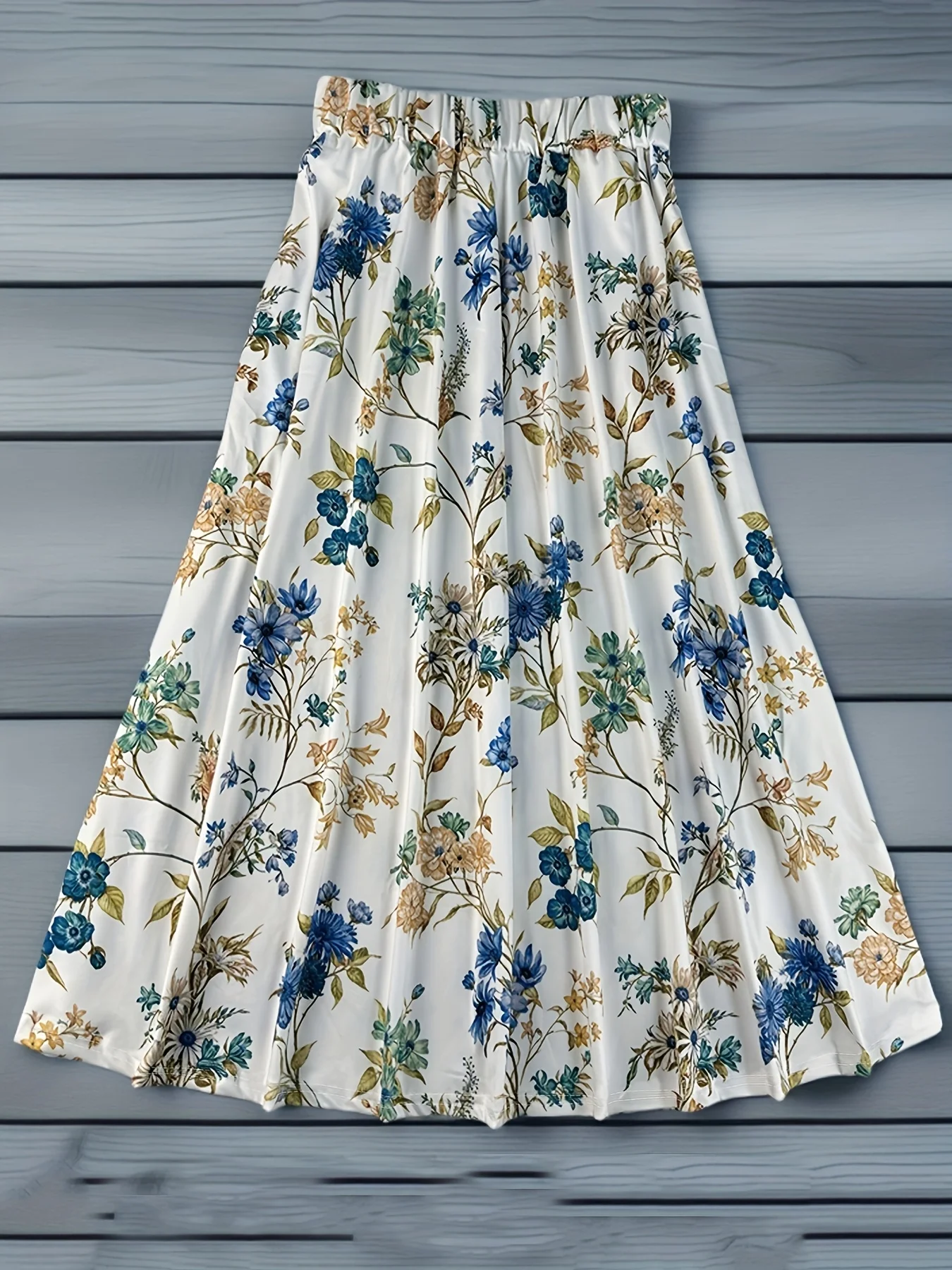 تنورة Luxy Trio أنيقة بطبعة زهور على شكل حرف A للنساء عالية الخصر بطول منتصف الفخذ، تنورة لجميع المواسم