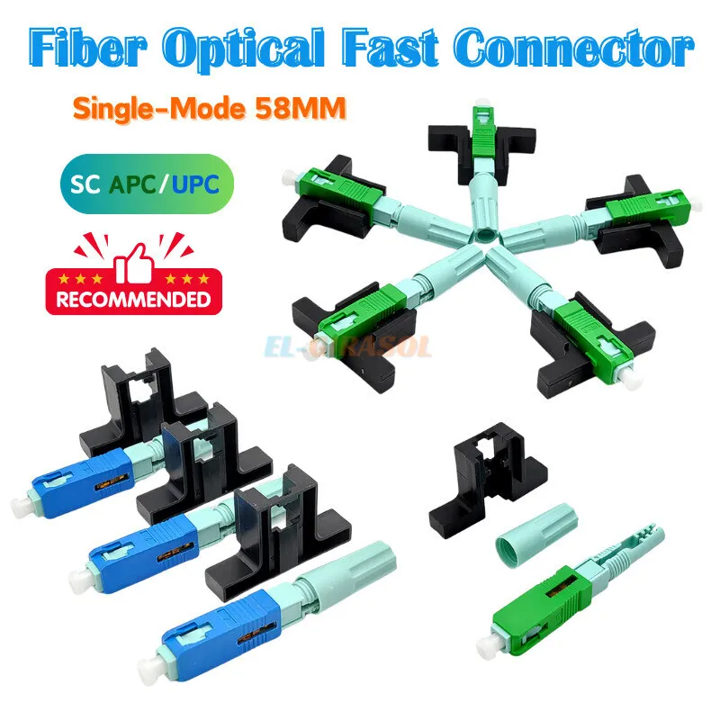 Optical Fibe Quick Connector 58MM  Single-mode SC UPC APC Fast Connector Embedded with Fixed-length Block Sc Apc Fast Connector