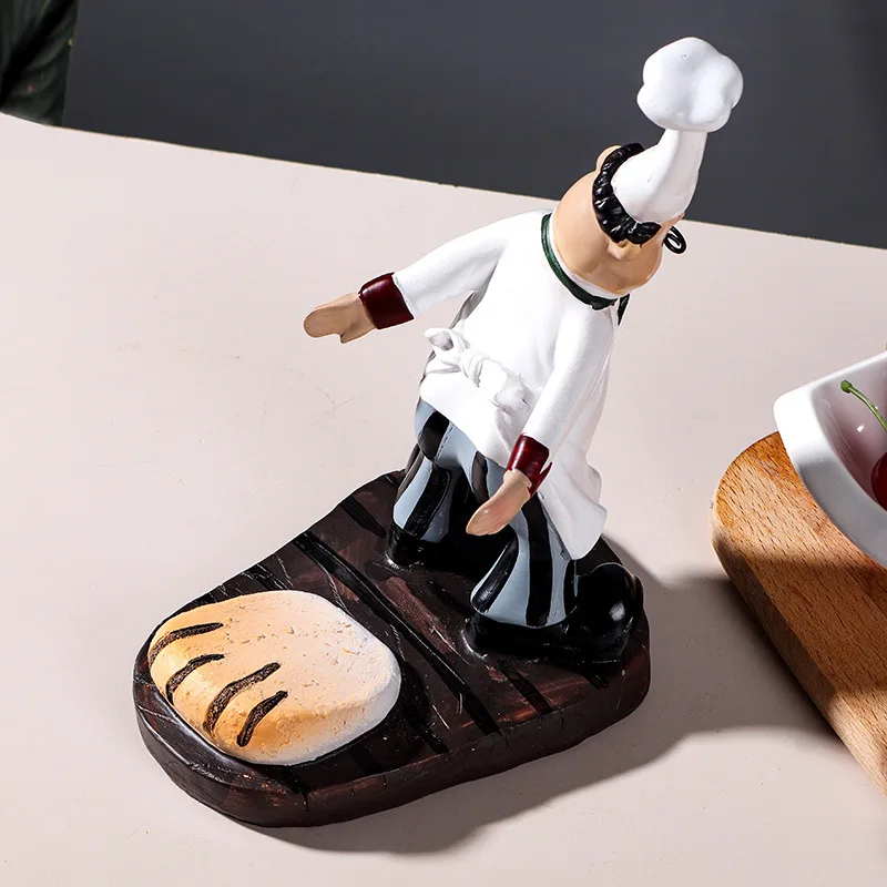 Imagem -04 - Cute Cook Figurine Wine Rack Resina Chef Bottle Holder Sala de Jantar Barware Ornamento de Cozinha Artesanato Decorativo Acessórios Pub