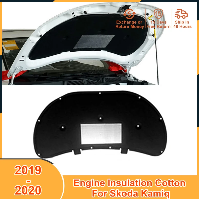 

2019-2020 Front Engine Heat Sound Insulation Cotton Pad for Skoda Kamiq 2019 2020 Accessories Soundproof Firewall Mat Cover