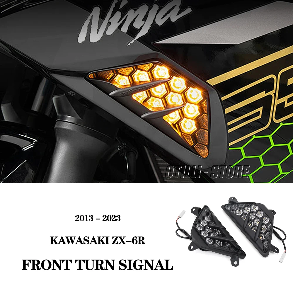 

New NINJA ZX6R ZX-6R 2013 - 2023 2022 Front Turn Indicator Signal LED Lights For Kawasaki Ninja300 Ninja400 Ninja650 Ninja1000
