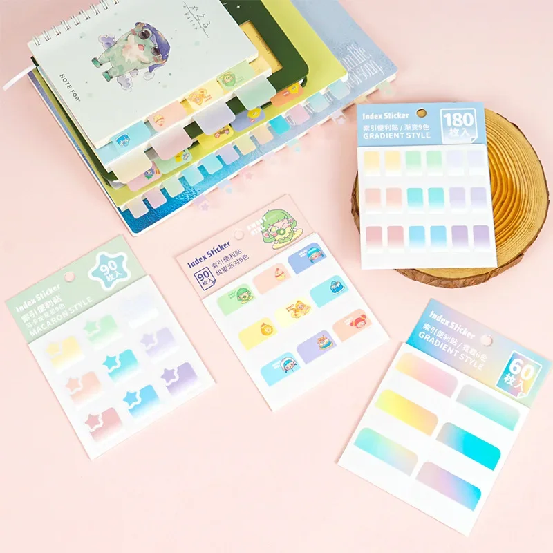 60/90/180PCS Index Tabs Multicolor Classification Stickers Stationery Index Label Memo Notebook Stickers Notes