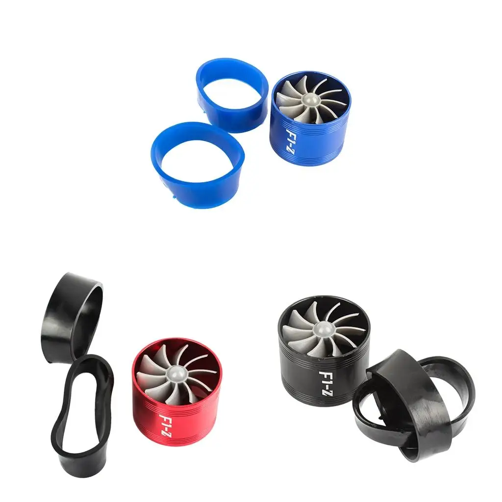 Turboes Saver Fan Air Intake Turbine Universal Car Kit with 2pcs Rubber Holders for High Performance Boost