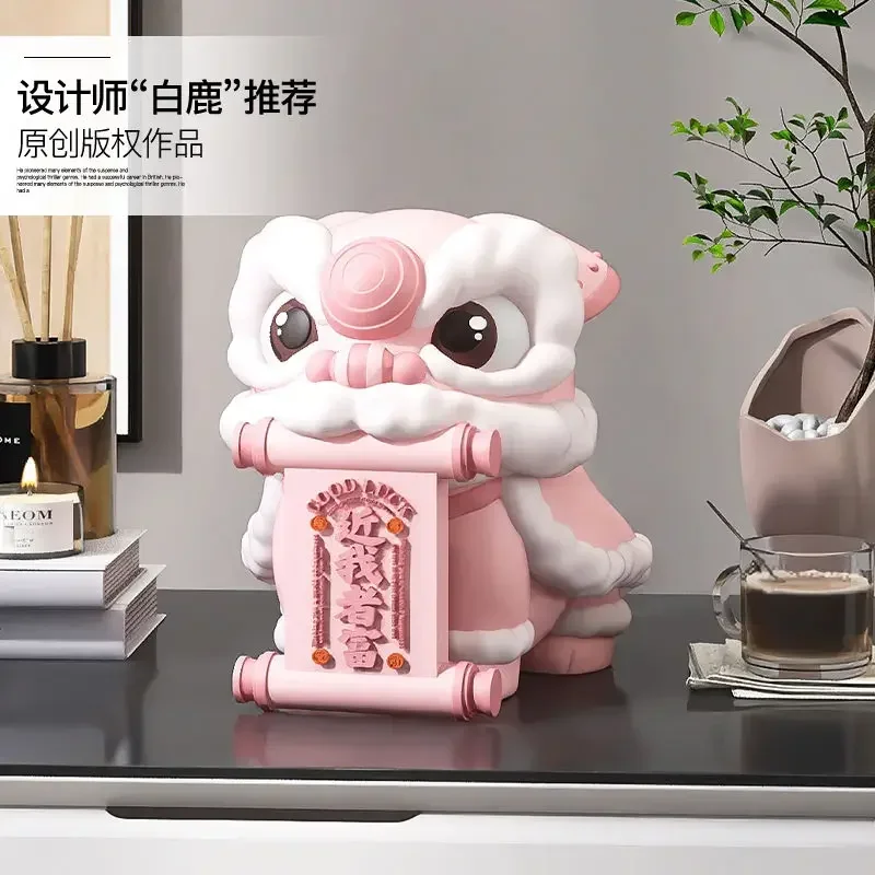 

Guochao Lion Dance Lion Ornament Cashier Front Desk Lucky Decorations Living Room TV Cabinet Crafts Gifts