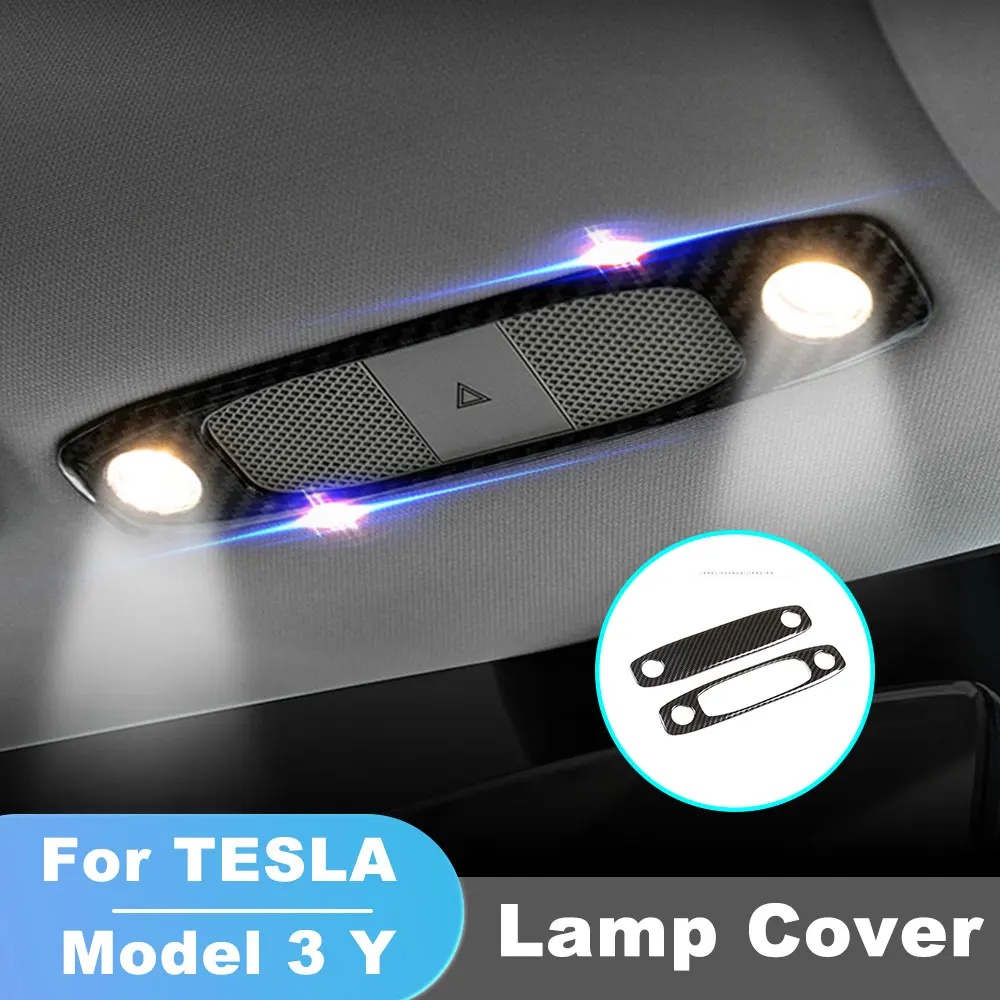 

Carbon Fiber Reading Light Cover Trim For Tesla Model 3 Model Y 2016-2022 Car Interior Accessories Patch Imitate
