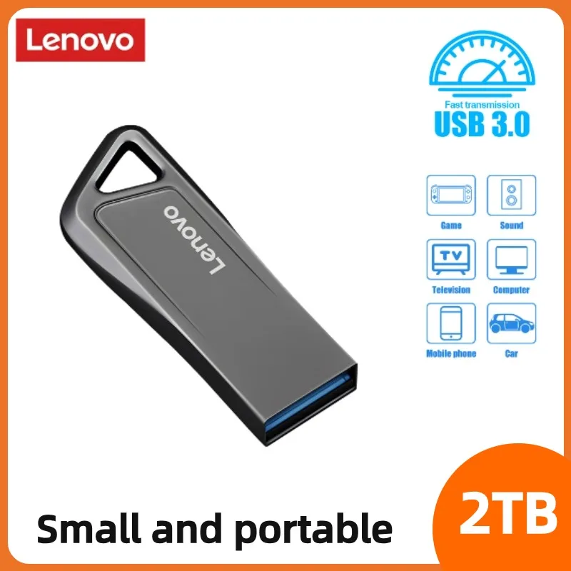 Lenovo 2TB Metal U Disk Portable Pen Drive High Speed USB 3.1 Флеш-накопитель Waterproof 1tb 512GB Memoria Usb Flash Disk For PC