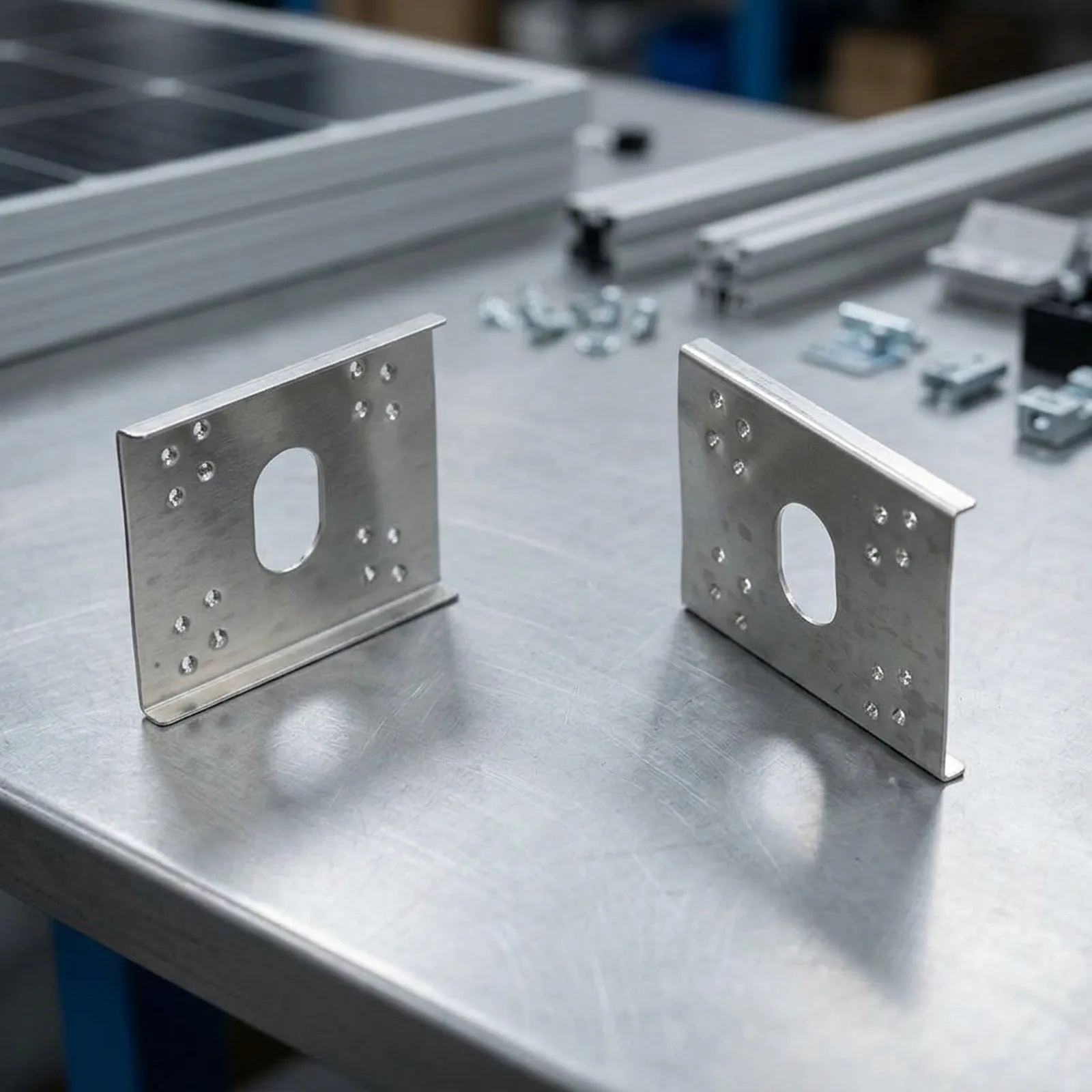 C Shaped Steel Photovoltaic Grounding Plate Stainless Solar Panel For Earthing Clip For PV Mounting System Roof Greenhouse