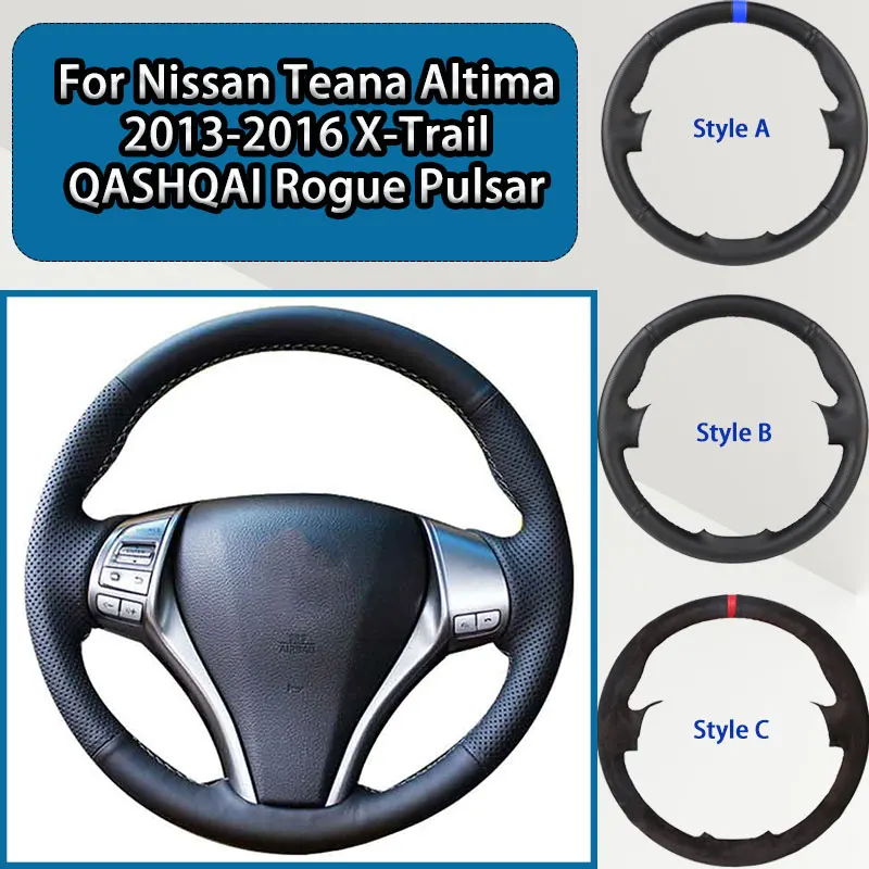 

OEM Black Microfiber Synthetic Leather Car Steering Wheel Cover For Nissan Teana Altima 2013-2016 X-Trail QASHQAI Rogue Pulsar