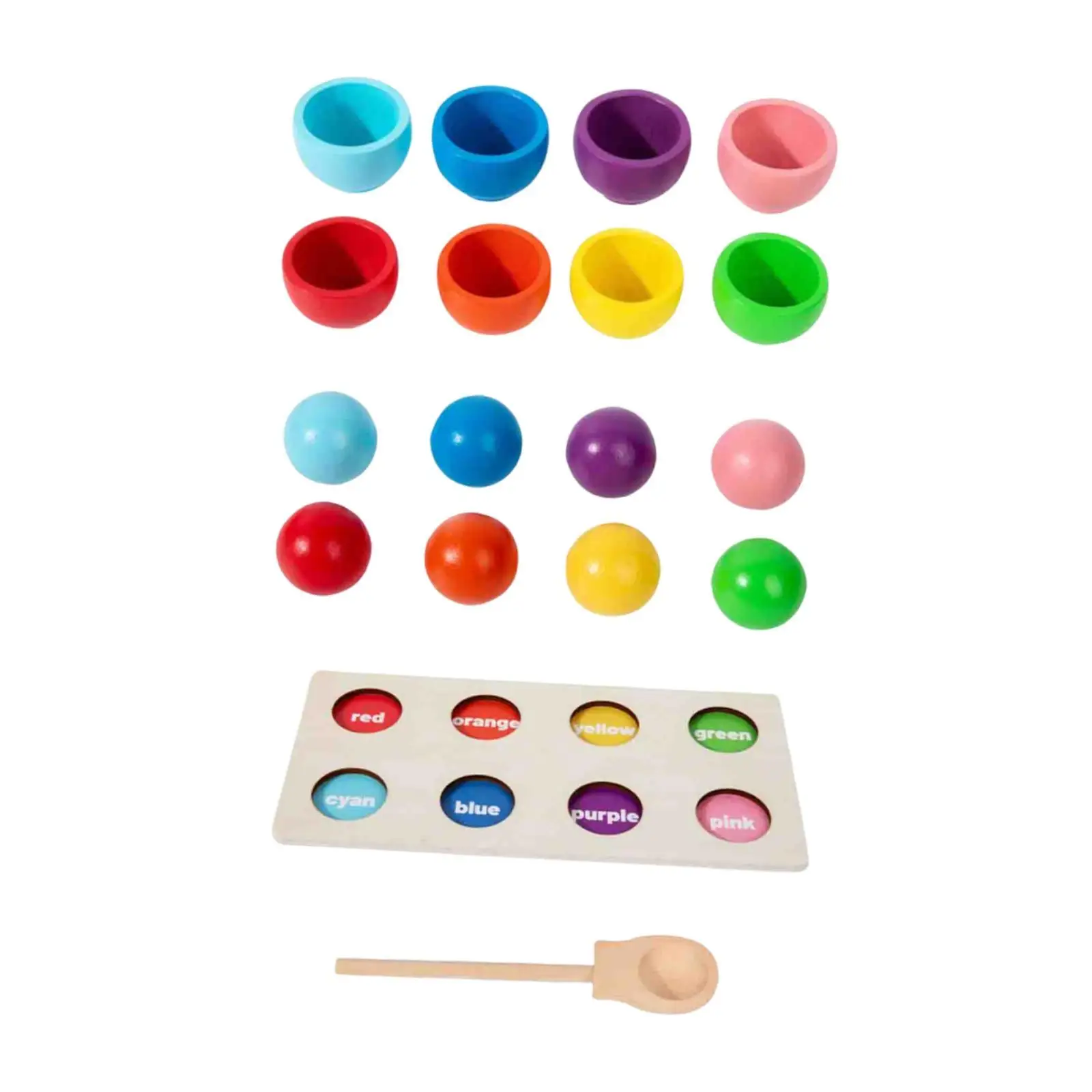 Bolas de arco-íris em copos, treinamento de habilidade motora fina, presente de festa infantil, brinquedo interativo para pais e filhos, jogo de correspondência de madeira para crianças