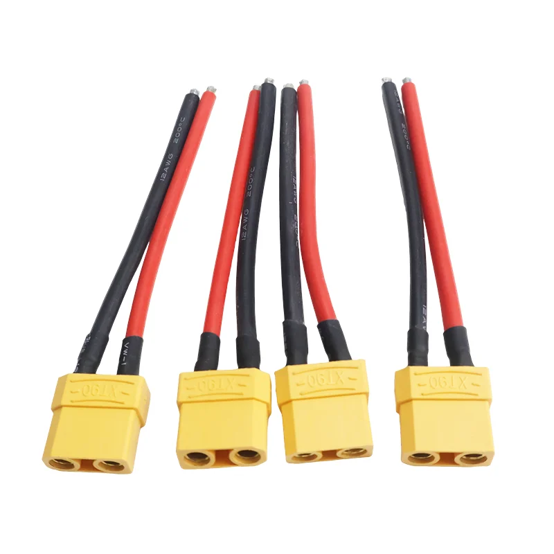 4Pcs XT90 12AWG 100MM Female / Male Plug Battery Parallel Connector with Silicone Flexible Wire for RC Lipo Battery Motor Expand