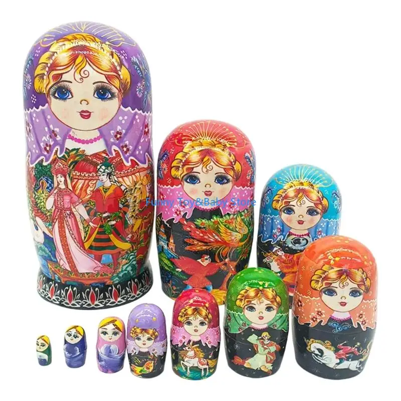 Tradizionale bambola russa nidificazione Matrioska in legno giocattolo per bambini che incoraggia creatività e lo sviluppo