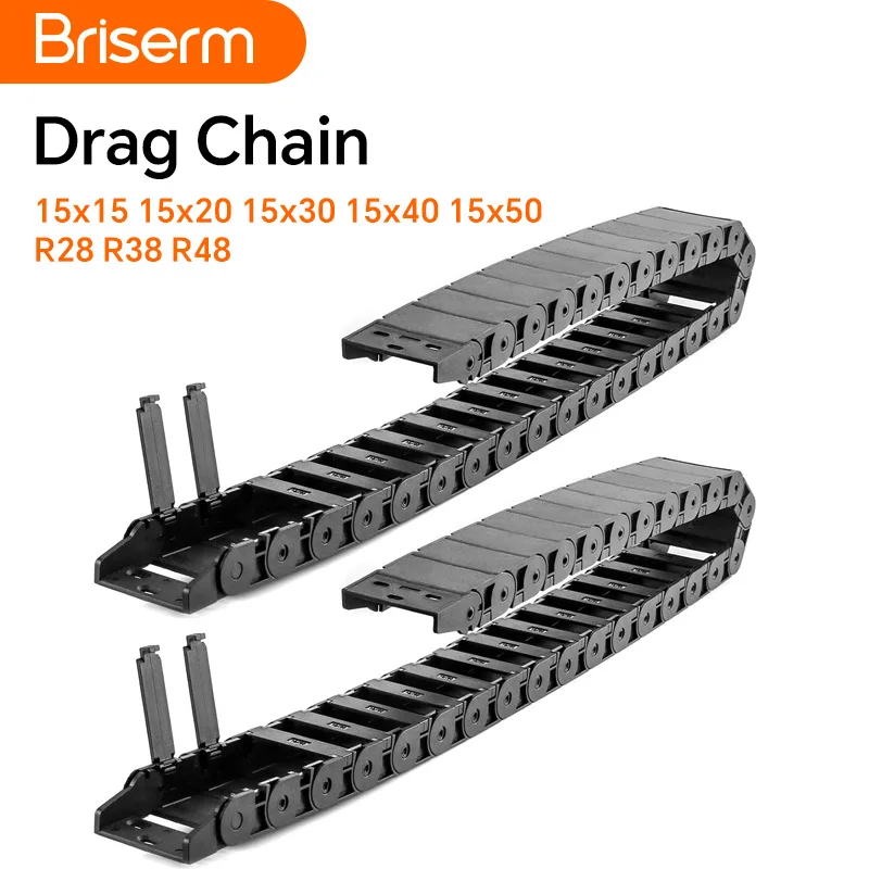 Cable Drag Chain 15x15 15x20 15x30 15x40 R28 R38 Semi-Enclosed Cable Chain Wire Carrier For CNC 3D Printer Laser Cutting Machine
