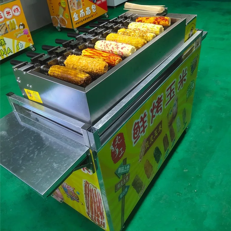 Stall gas automatic rotation freshly roasted rice stove folding storage y
