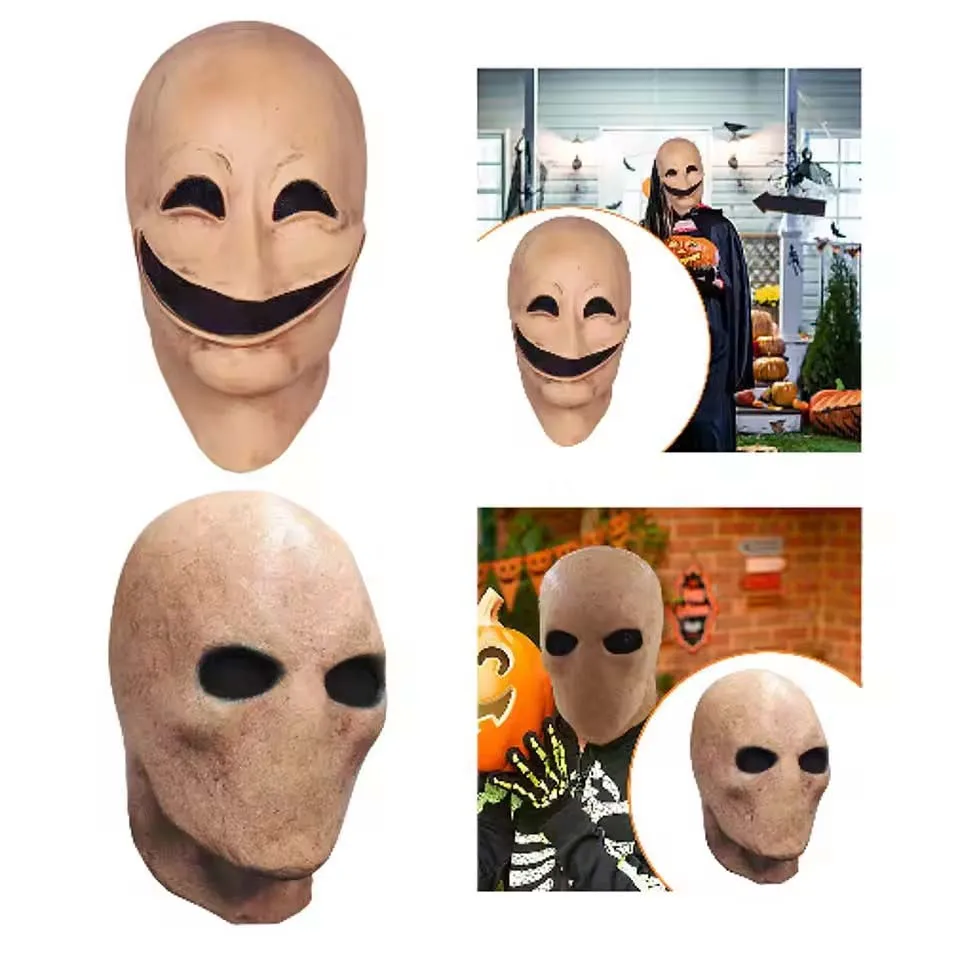 Faceless&Smile Man Halloween Slenderman Mask Non-toxic Realistic Alien Skull Latex Helmet Dress Up Party Cosplay Props Carnival