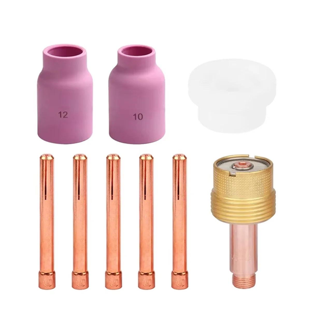 

NEW 9PCS TIG Welding Torch Large Long Gas Lens Alumina Cup for WP17 WP18 WP26 TIG Collet Bodies Spare Kit