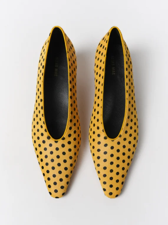 ALIAS MAE 2026 Early Spring New Spotted Horsehair Pointed Low Heel Women's Shallow Mouth Casual Versatile Single Shoes