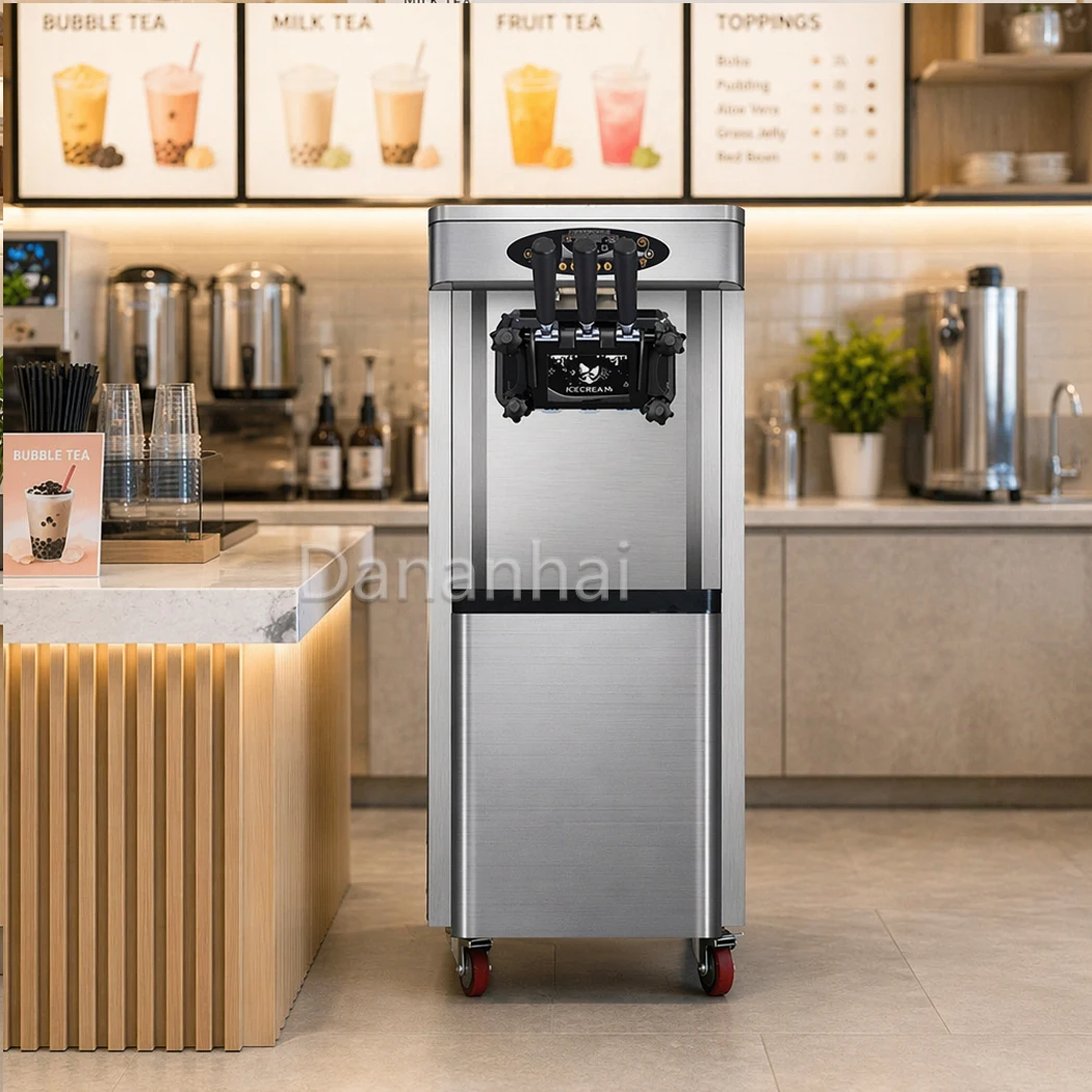 Soft Serve Frozen Yogurt Machine, Multi‑flavor Ice Cream Maker for Kiosk Fast Food Retail Shop