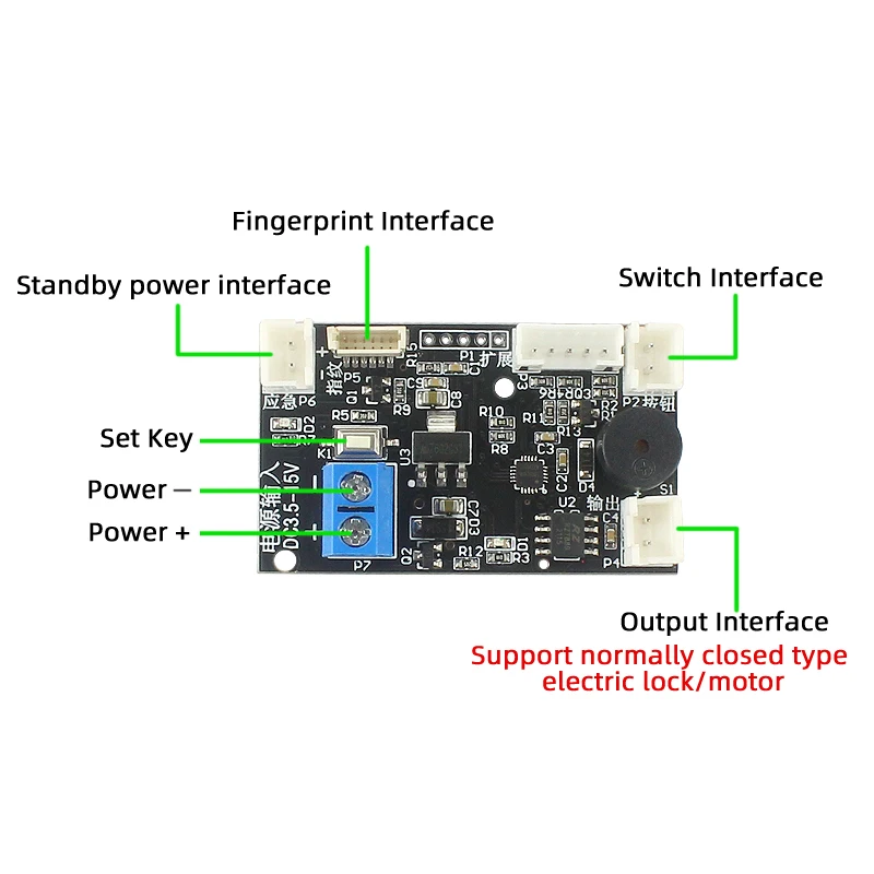 DC3.5v-15v electric lock motor control board fingerprint access control normally closed electric lock control module