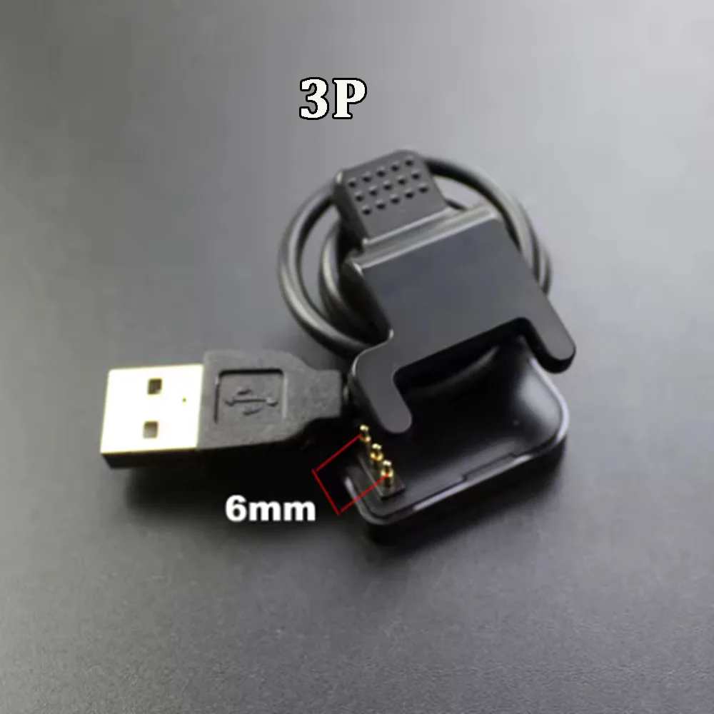 1pc Smart Watch Charger Universal USB Charging Cable 2/3 Pins 3/4/5.5/6mm Clip Smart Bracelet Charger Wire for TW64 68