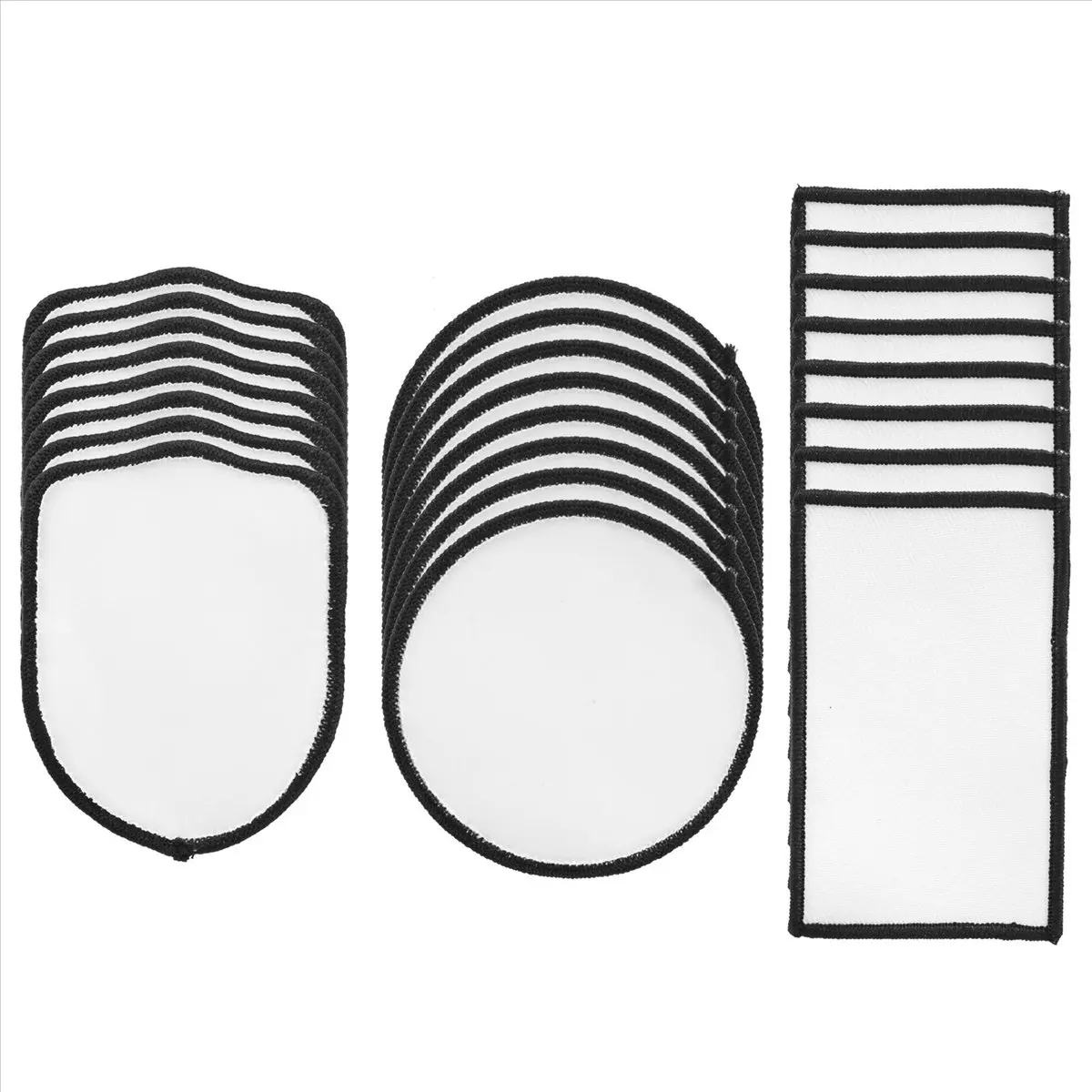 24Pcs Sublimation Patch Blanks Fabric Iron-on Patches Repair Patch for Hats Clothes Backpacks Uniforms,3 Styles-A51M