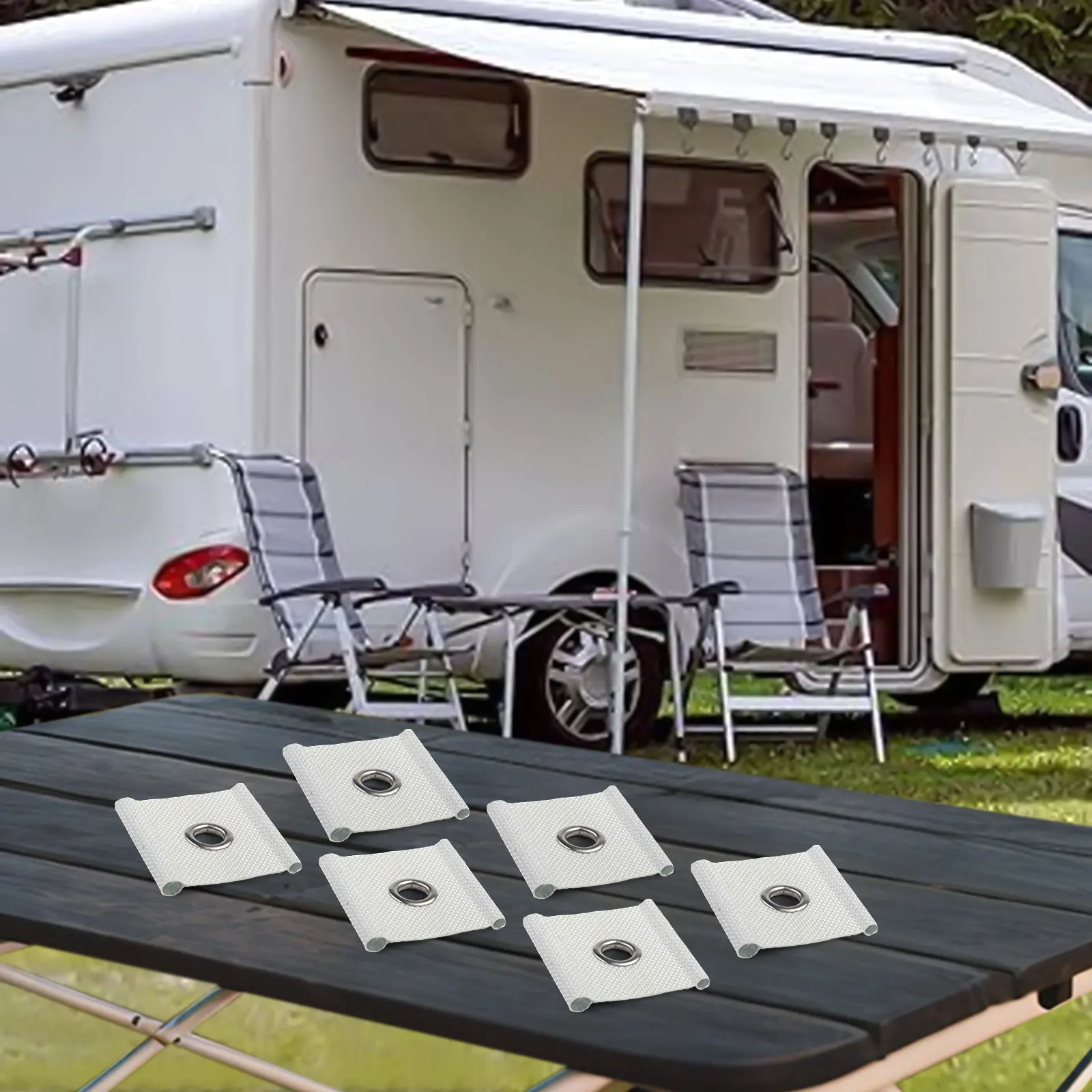 Camping Trips 6*RV Hook Curtain Track Roller Strong Hooks For Outdoor Gear Awning Accessory Camping Gear Essential Outdoor Tools