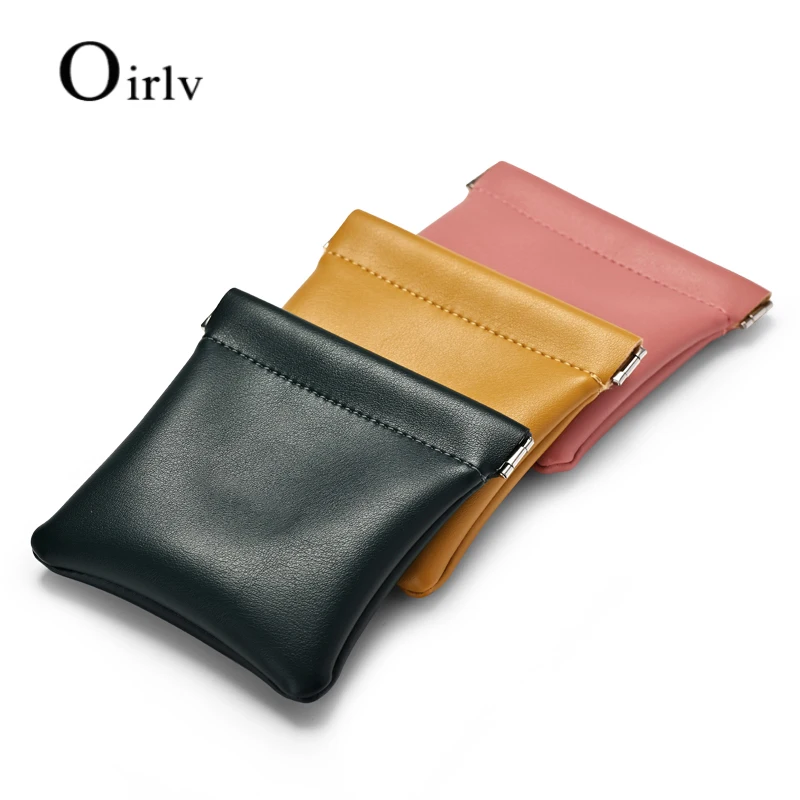 Oirlv Lipstick Pouch Leather Cable Organizer Bag Sealing Coins Keys Bag Jewelry Earphone Storage Pouch Pocket Cosmetic Bag