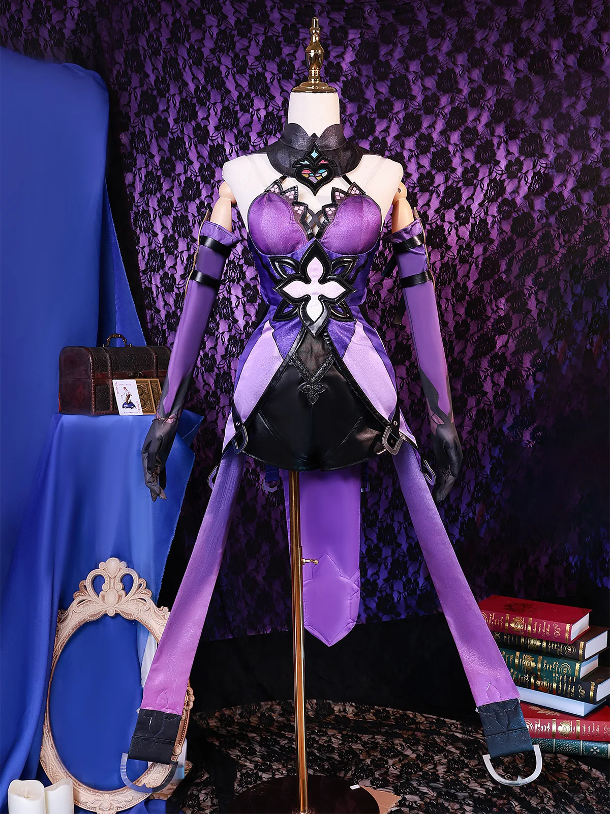 هونكاي ستار رايل البجعة السوداء تأثيري حلي مجموعة كاملة فستان موحد حفلة الهالوين البجعة السوداء تأثيري فستان الزي شعر مستعار الأحذية #3