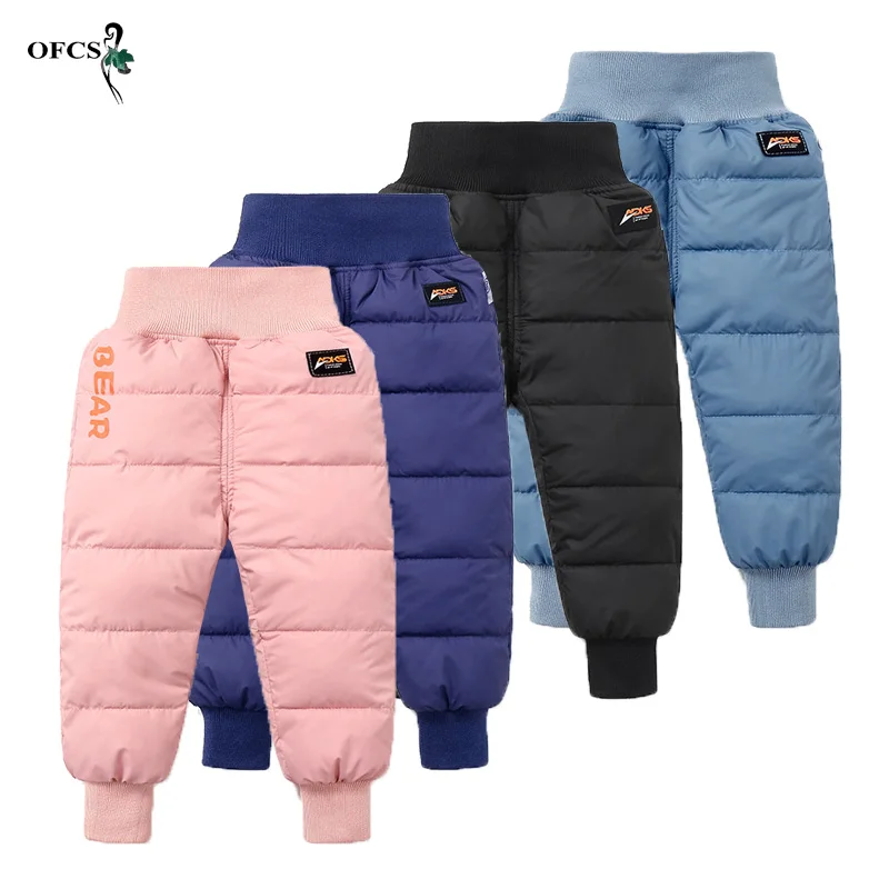 New Arrival Winter Children Pants For Boys Girls Warm Down Pants Thickened Teen School Cotton Padded Trousers 2-8Year Sweatpants