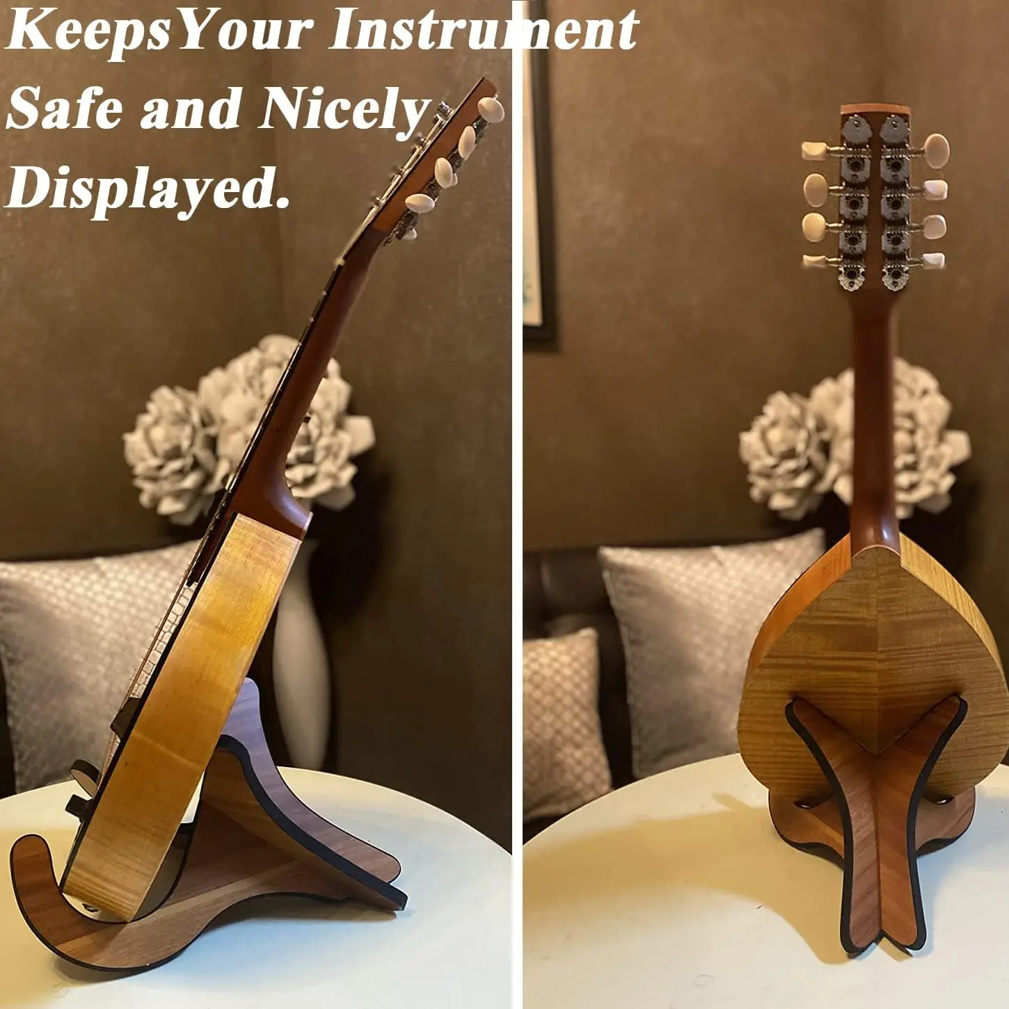 Ukulele Stand Wood Holder Instrument Stand Folding Portable Stand for Mandolins and Violins