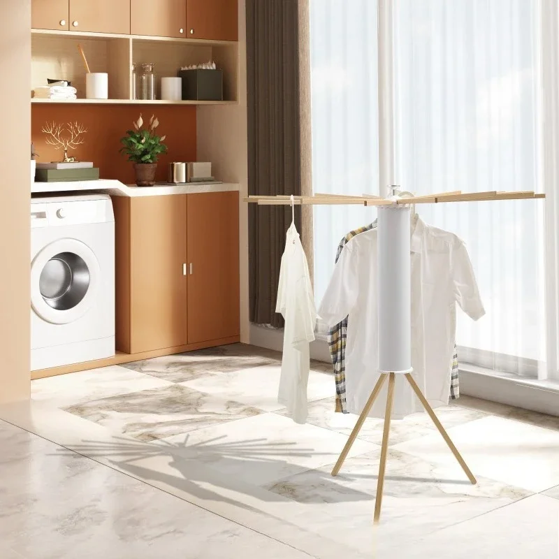 Clothes drying rack Wooden Laundry drying rack saves space
