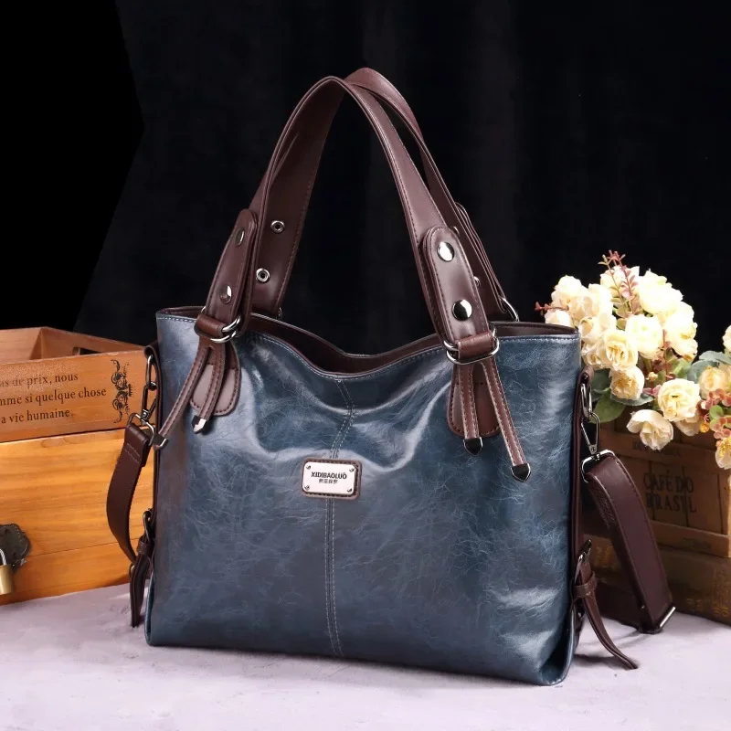 Tote Bag Handbag Women Soft Leather Shoulder Slung Large Capacity Female Crossbody Bag High Quality