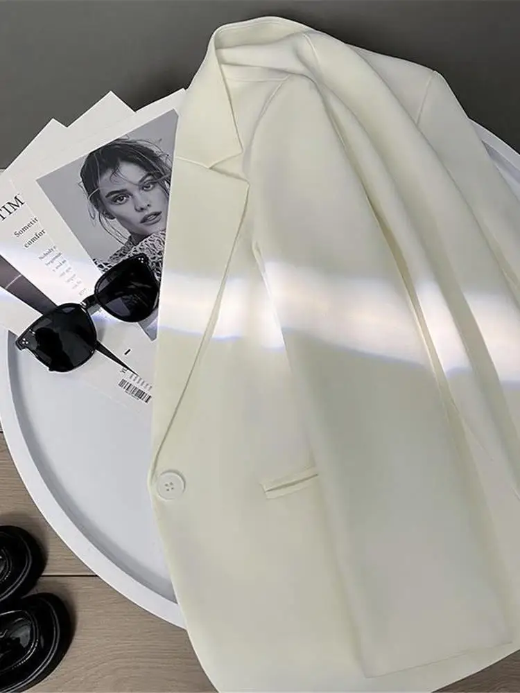 بدلة نسائية بيضاء غير رسمية للتنقل Jaet لربيع وخريف 2025 ملابس مكتب كورية جديدة طويلة Sve Cleanfit #4