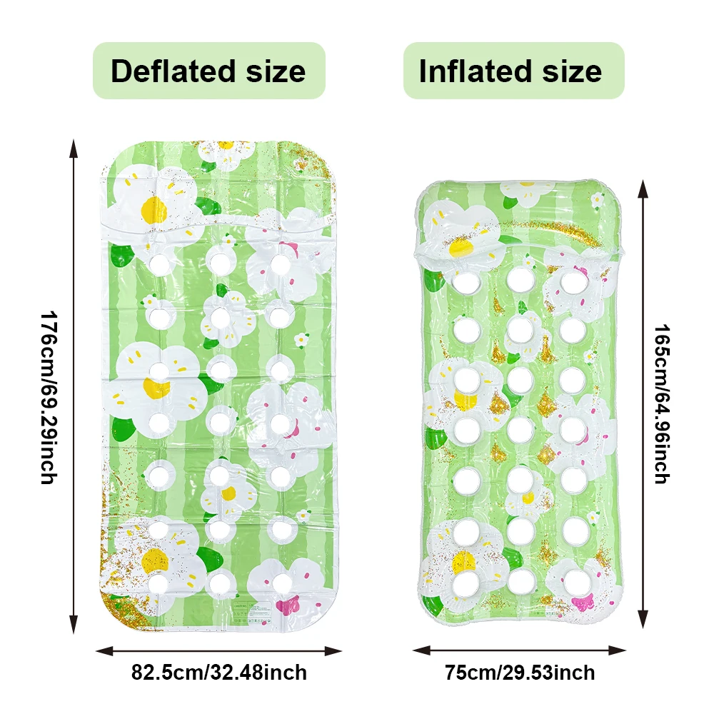 1pc Inflatable Water Floating Lounge Chair for Pool Beach Sea Party Casual Gathering - Single Piece Waterborne Floatation Seat