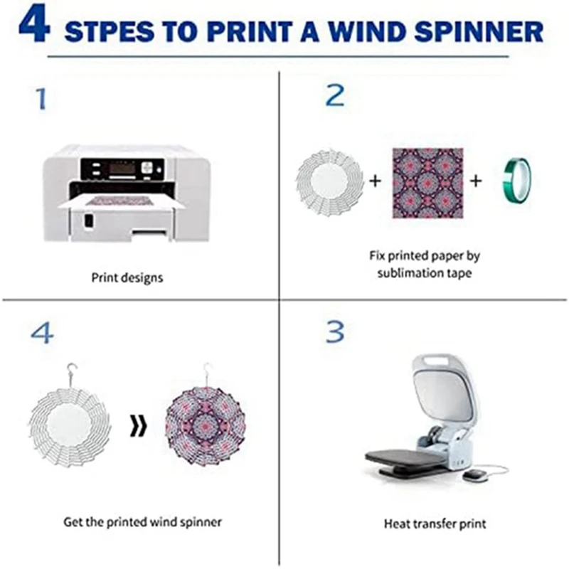 6Pcs Sublimation Wind Spinner Blanks 3D Wind Spinners Hanging Wind Spinners For Outdoor Garden Decoration A 8 Inch