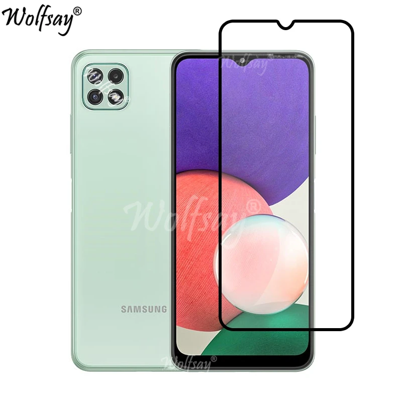 Volle Abdeckung Gehärtetem Glas Für Samsung Galaxy A22 5G Screen Protector Für Samsung A22 5G Kamera Glas Für samsung A22 Glas 6.6"