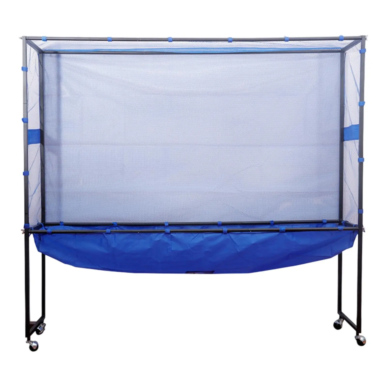 

Table Tennis Ball Collector Net with Wheels Easy Setup 82.6x16x70.8inch