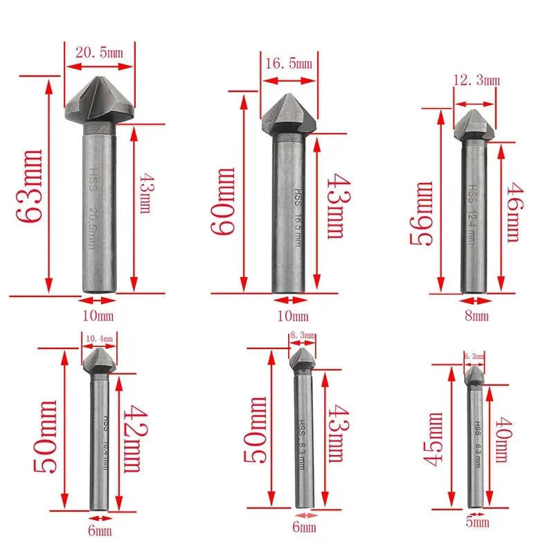 Single Blade Three Blade Chamfering Knife Deburring Countersunk Drill 45 Degree Chamfering Tool Oblique Hole Trimming Tool