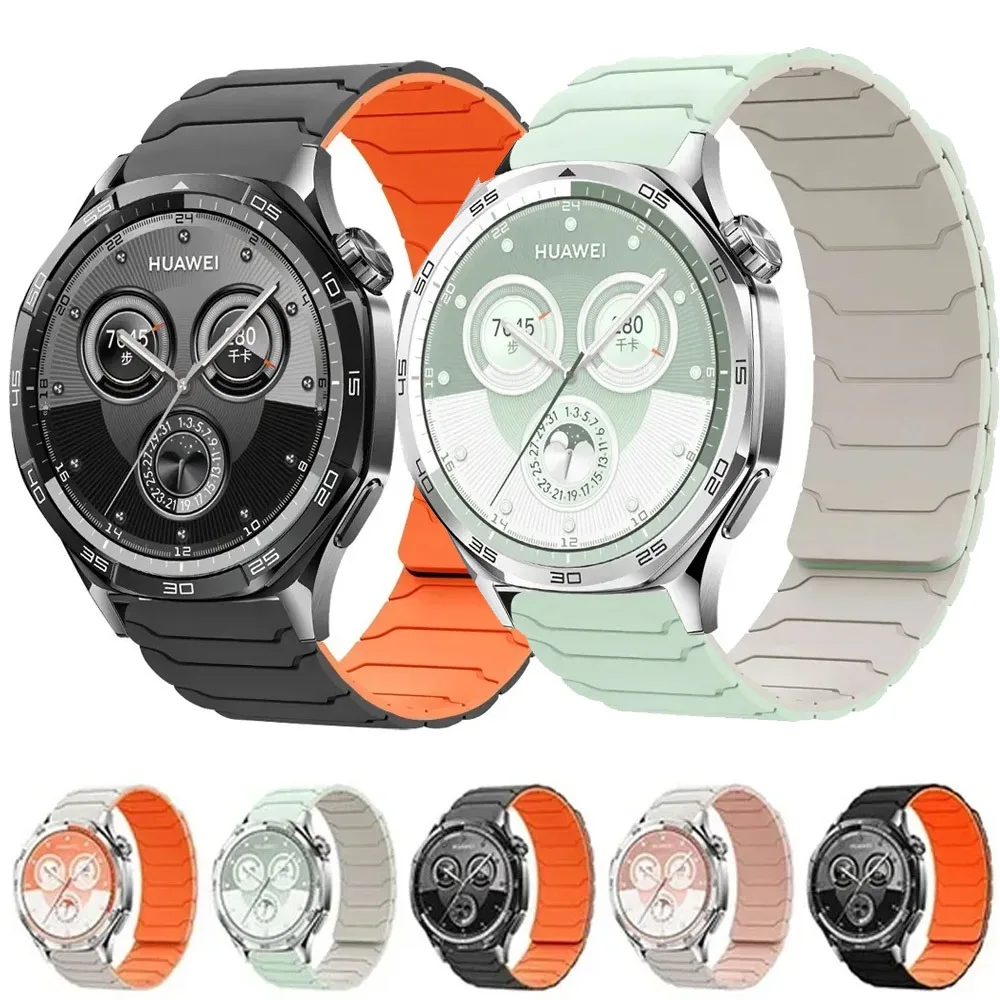 20/22mm Silikonarmband für Garmin Forerunner 970 965 Active 6-5 Magnetisches Sport-Komfortband für Huawei Watch GT6-5 Pro 46mm