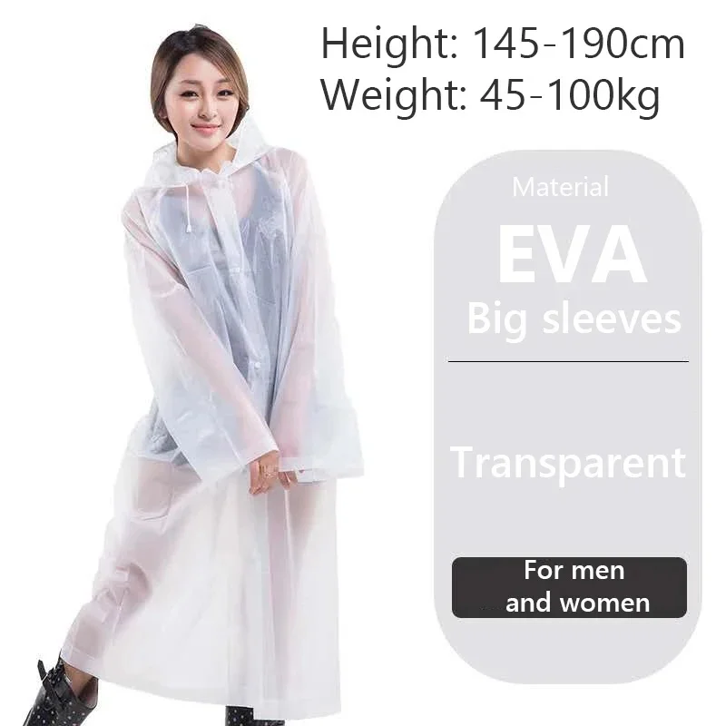 1pc Hooded Rain Coat Women Men Impermeable Thickened Waterproof Tourism Outdoor Hiking Rain Poncho Outdoor Products