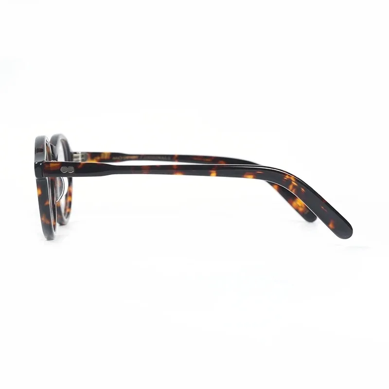 Runde Vintage-Acetat-Brille im Johnny-Depp-Lemtosh-Stil für Herren und Damen, Computerbrille, Luxusmarken-Brillengestell – Detail 12