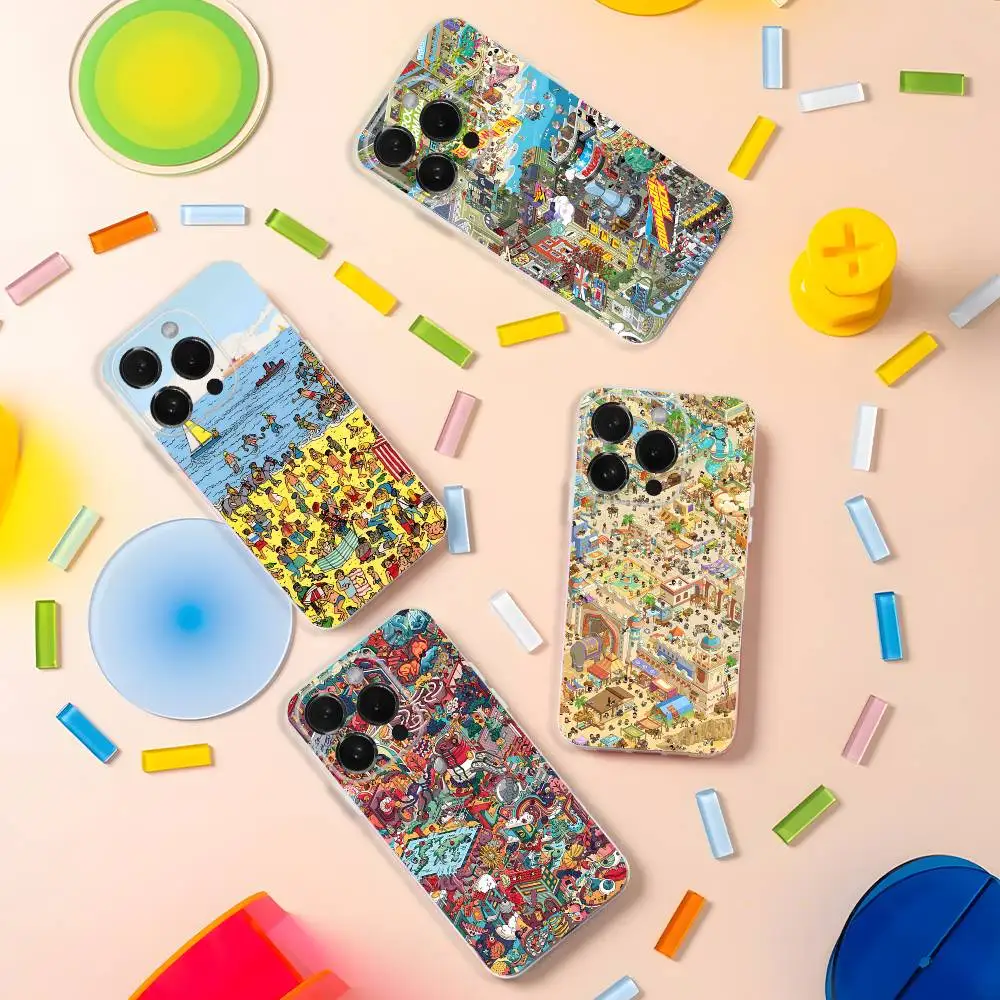 

Game Wheres W-WallyS Waldo Book Transport Phone Case For iPhone 17,16,15,14,13,12,11,Pro,XS,Max,XR,Plus Shockproof Soft Cover