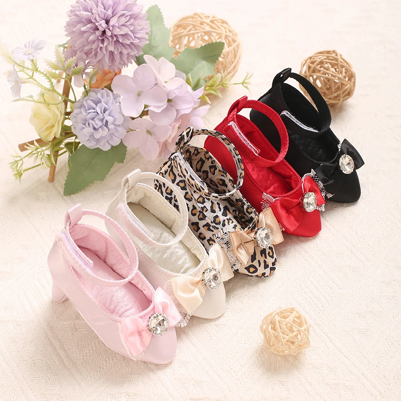 

Infant Pre-Walker Shoes 0-12M Baby Girls Princess Bow Shoes Solid Color Fashion Party Walking Footwear