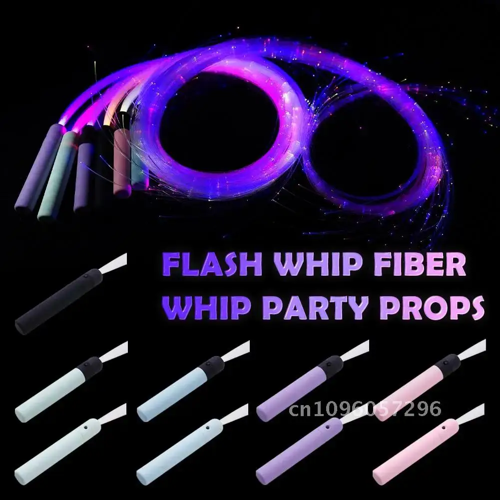 LED Fiber Optic Whip Swivel 360° Super Bright Light Up Rave Flow Party Dance Festival Toy Lace Night Props For Atmosphere Pixel