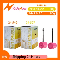 RideNow TPU Bike Inner Tube 24” Road Fold Bicycle Tire 45mm French Valve MTB Bike 24”x1.5 1.9 2.0 2.1 2.2 2.25 2.3 2.35 2.5