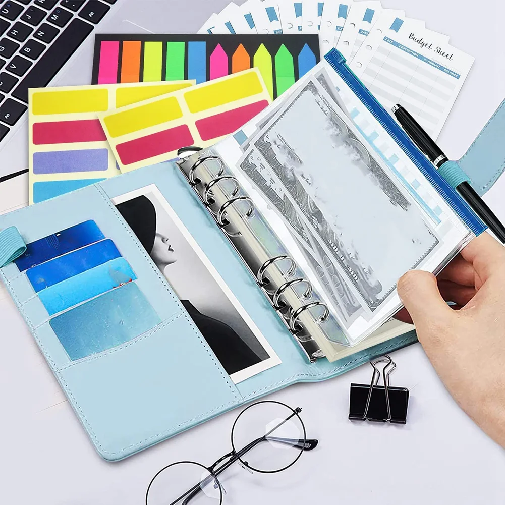 Money Organizer for Cash, Orçamento Binder com Envelopes, A6